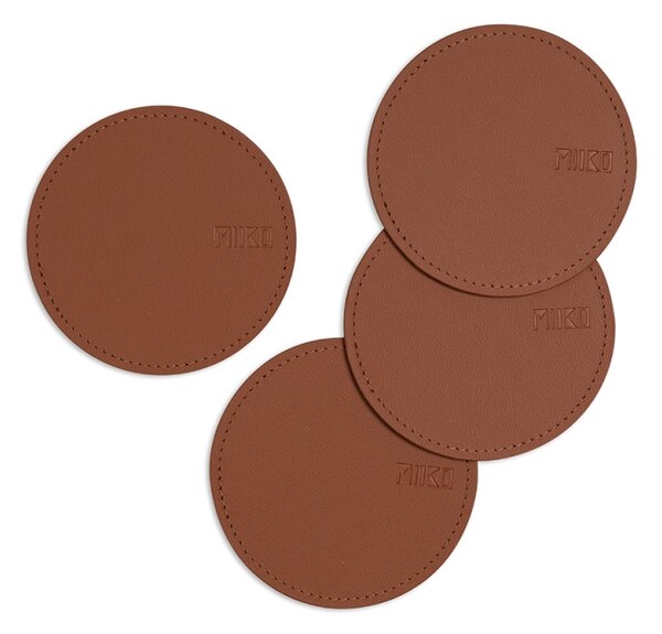 Miiko Design Podtácek 10cm, recyklovaná kůže / hnědý