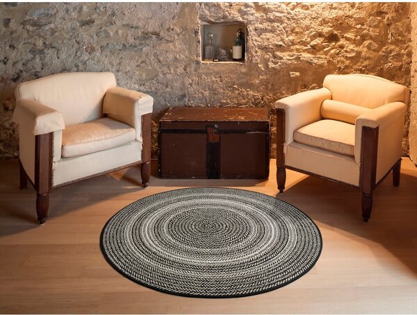 Černý venkovní koberec Universal Silvana Rutto, ⌀ 120 cm