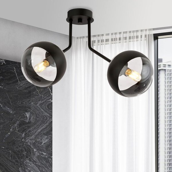 Emibig Nova Stripe stropní světlo 2x10 W černá-průhledná 1139/2