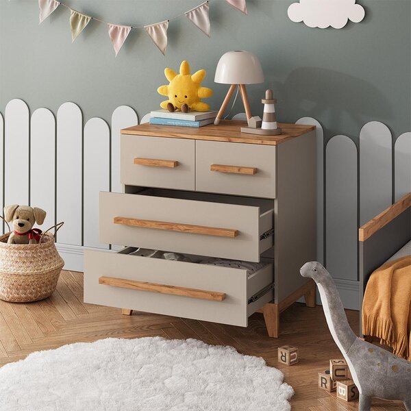 Kredenc Vitalispa Malia Kašmír/Řemeselné 80 x 88 cm se 4 zásuvkami, Model 58364