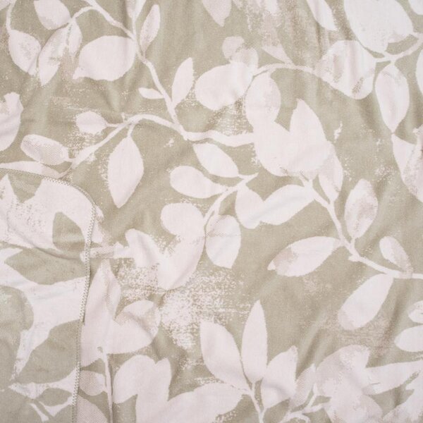 Pléd VELUR STYLE soft leaves khakikrémová střední 150 x 200 cm