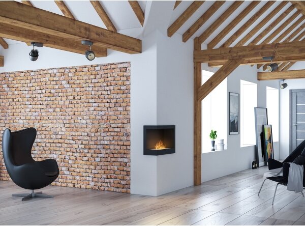InFire - Rohový BIO krb 45x60 cm 3kW černá