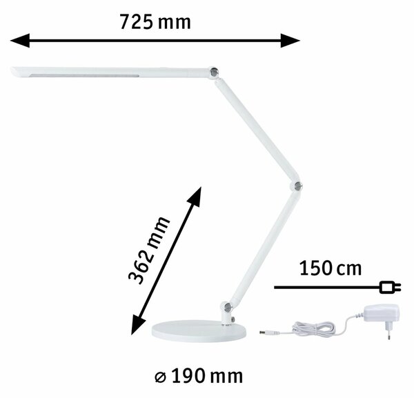PAULMANN LED stolní lampa na psací stůl FlexBar bílá 10,6W WhiteSwitch 3.000K 789.11