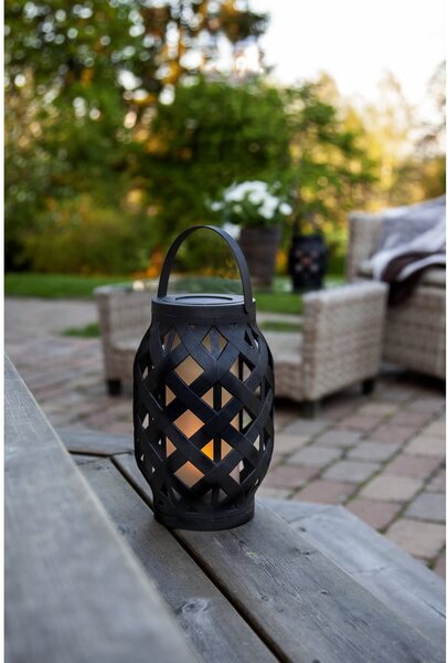 Černá lucerna Star Trading Flame Lantern, výška 23 cm