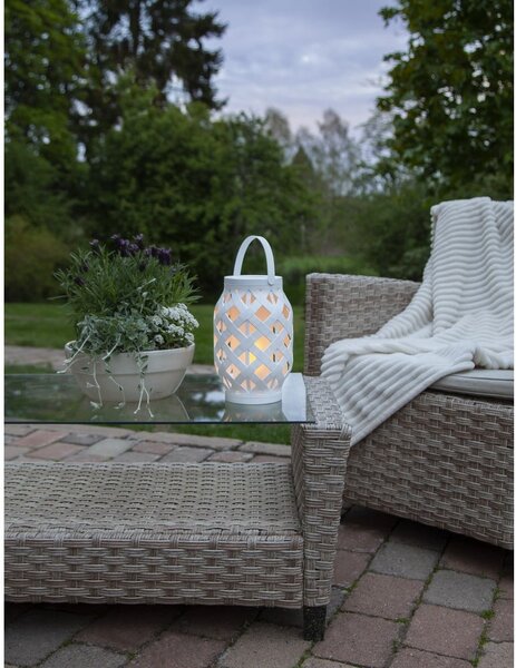 Bílá lucerna Star Trading Flame Lantern, výška 23 cm