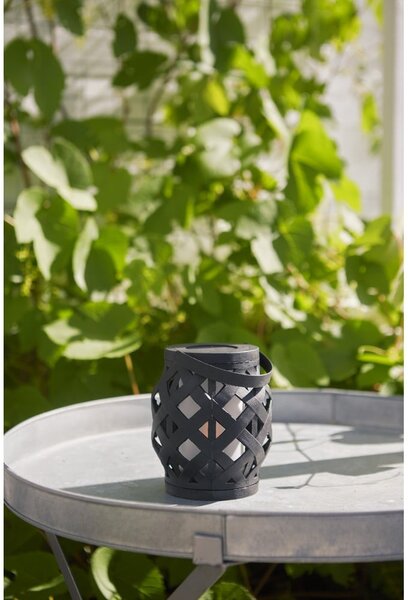 Černá lucerna Star Trading Flame Lantern, výška 16 cm