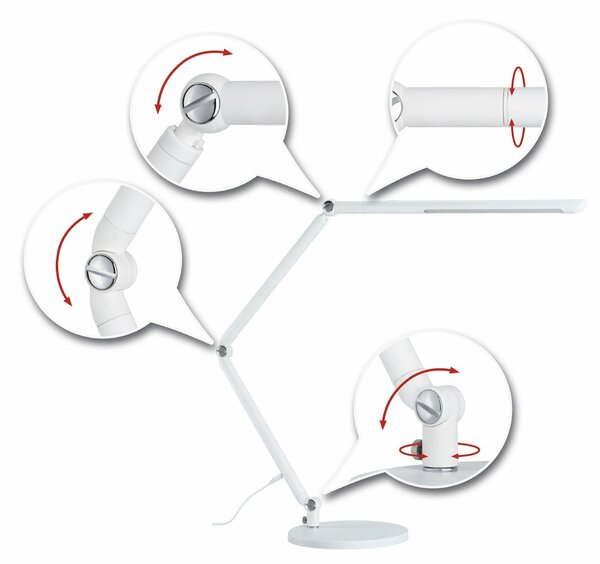 PAULMANN LED stolní lampa na psací stůl FlexBar bílá 10,6W WhiteSwitch 3.000K 789.11