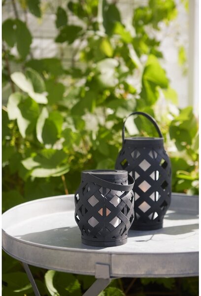 Černá lucerna Star Trading Flame Lantern, výška 16 cm