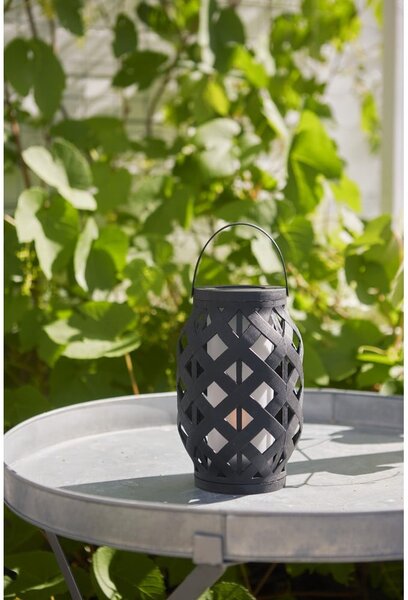 Černá lucerna Star Trading Flame Lantern, výška 23 cm