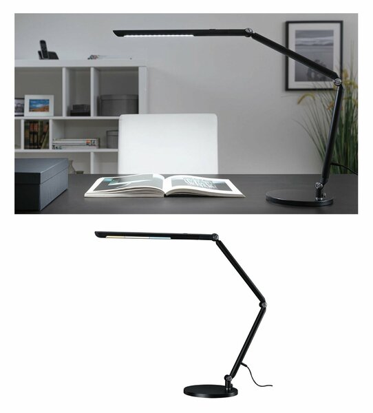 PAULMANN LED stolní lampa na psací stůl FlexBar černá 10,6W měnitelná bílá 3.000K 789.12