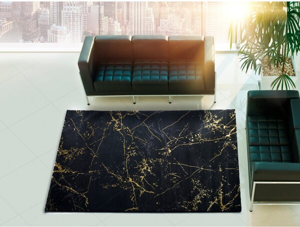 Černý koberec Universal Gold Marble, 60 x 120 cm