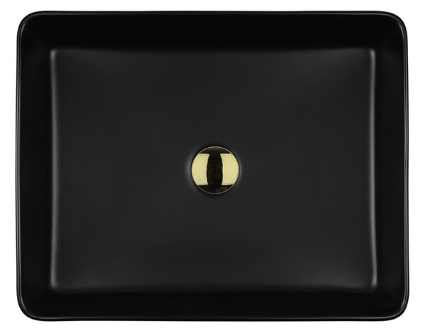 Oltens Forde umyvadlo 51x40.5 cm obdélníkový na pult černá matný 40303300
