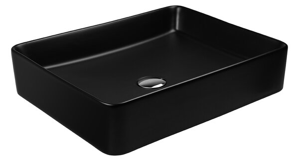 Oltens Forde umyvadlo 51x40.5 cm obdélníkový na pult černá matný 40303300