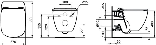 Ideal Standard Tesi záchodová mísa závěsná bílá T007901