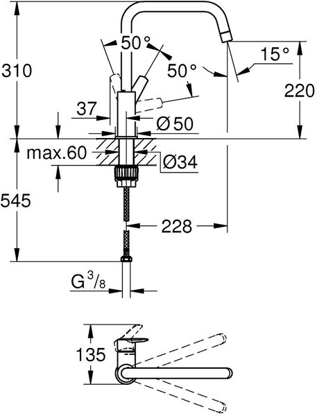 Grohe Start kuchyňská baterie stojící SuperSteel 30470DC0