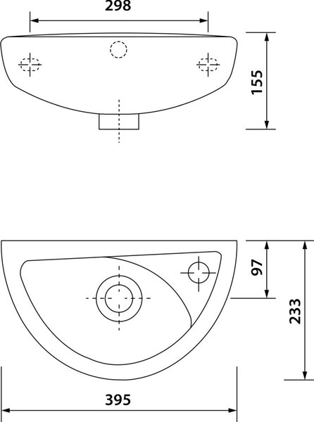 Creavit Oval umyvadlo 39x23 cm oválné klasický bílá lesk TP040