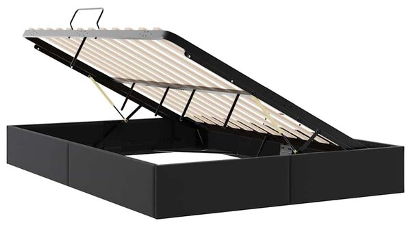 Postel s úložným prostorem Černá 137 x 190 cm Umělá kůže 3369972