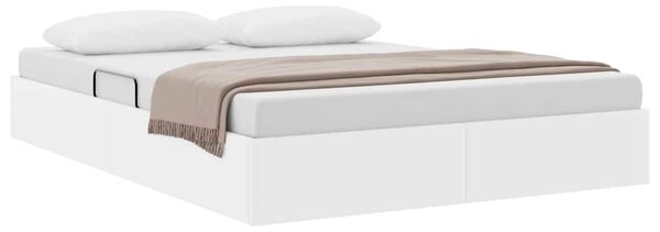 Postel s úložným prostorem Úplně bílá 137 x 190 cm Umělá kůže 3369973