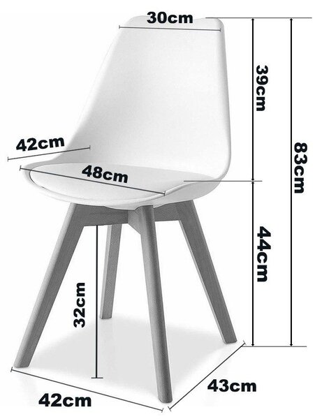 Skandinávská jídelní židle ve vzhledu bílé/šedéPolyuretankůže, dřevěné nohy, moderní design, pohodlná kuchyňská židle
