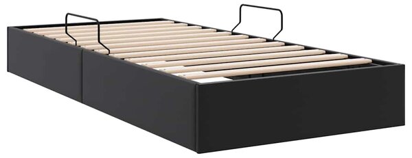 Postel s úložným prostorem Černá 100 x 190 cm Umělá kůže 3369968