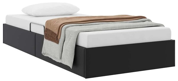 Postel s úložným prostorem Černá 100 x 190 cm Umělá kůže 3369968