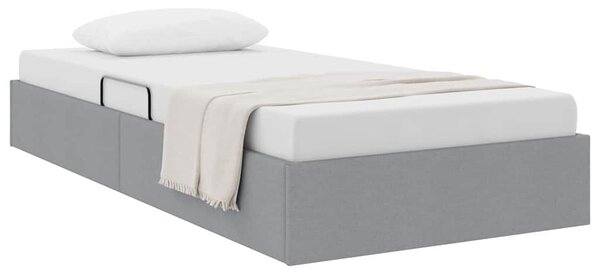 Postel s úložným prostorem Světle šedá 203 x 100 cm Textil 3370054