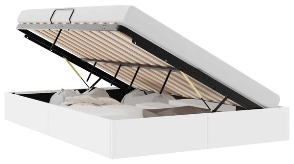 Postel s úložným prostorem Úplně bílá 137 x 190 cm Umělá kůže 3369973