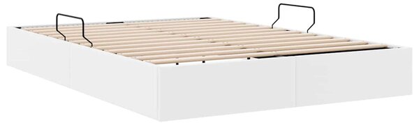 Postel s úložným prostorem Úplně bílá 137 x 190 cm Umělá kůže 3369973
