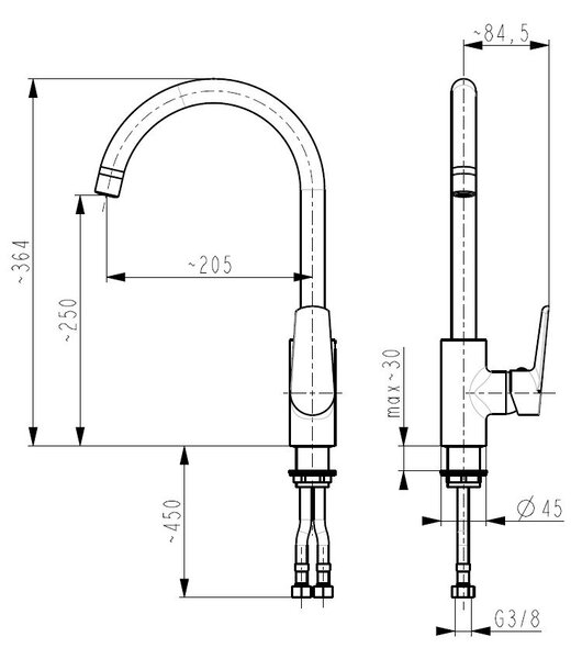 KFA Armatura Onyks kuchyňská baterie stojící chrom 6513-915-00