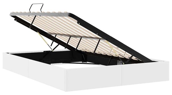 Postel s úložným prostorem Úplně bílá 137 x 190 cm Umělá kůže 3369973