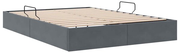 Postel s úložným prostorem Tmavě šedá 137 x 190 cm Samet 3370135