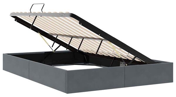 Postel s úložným prostorem Tmavě šedá 137 x 190 cm Samet 3370135