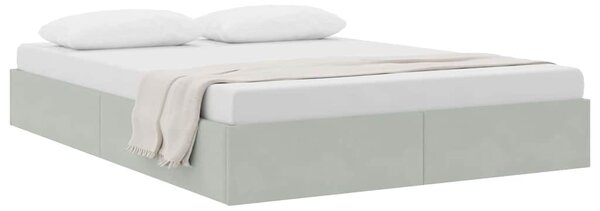 Postel s úložným prostorem Světle šedá 137 x 190 cm Samet 3370134
