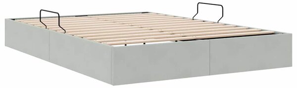 Postel s úložným prostorem Světle šedá 137 x 190 cm Samet 3370134