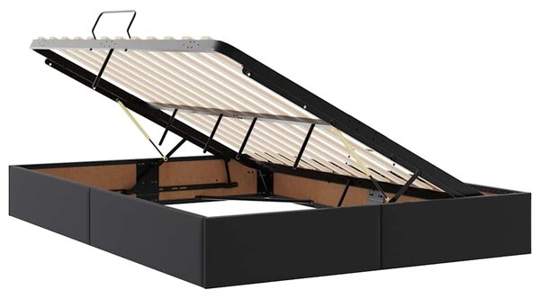 Postel s úložným prostorem s čelo Černá 140 x 190 cm Umělá kůže 3371665