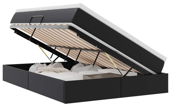 Postel s úložným prostorem a matrací Černá 140 x 190 cm 3370162