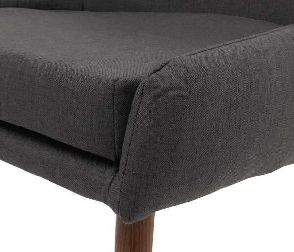 Sada 2 jídelních židlí HWC-O27, kuchyňská židle čalouněná židle, látka/textil (280g/m²) kov tmavě šedá