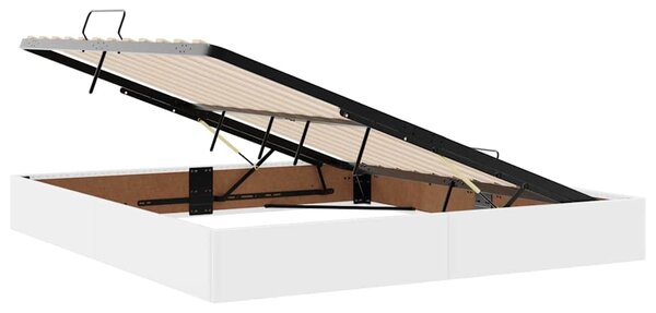 Postel s úložným prostorem Úplně bílá 160 x 200 cm Umělá kůže 3371674