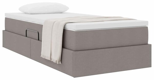 Postel s úložným prostorem a matrací Taupe 90 x 190 cm 3370197