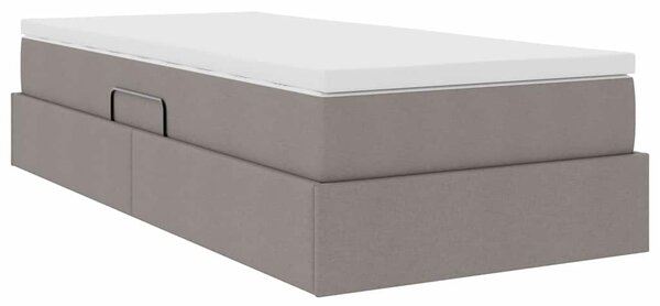 Postel s úložným prostorem a matrací Taupe 90 x 190 cm 3370197