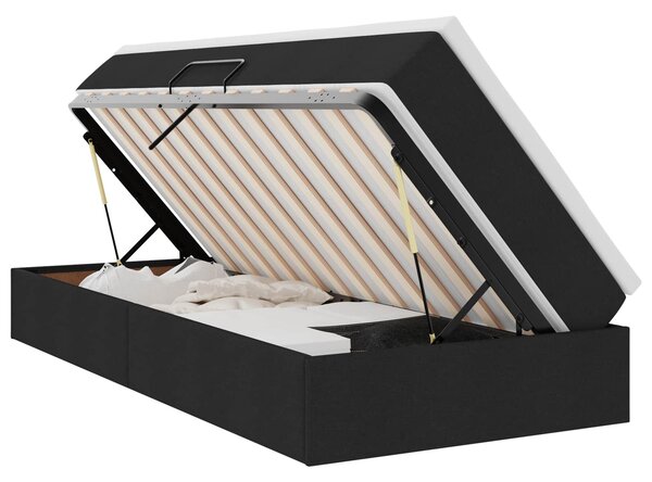 Postel s úložným prostorem a matrací Černá 90 x 200 cm 3370202