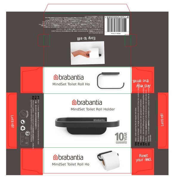 Brabantia MindSet držák na toaletní papír grafitová 303081