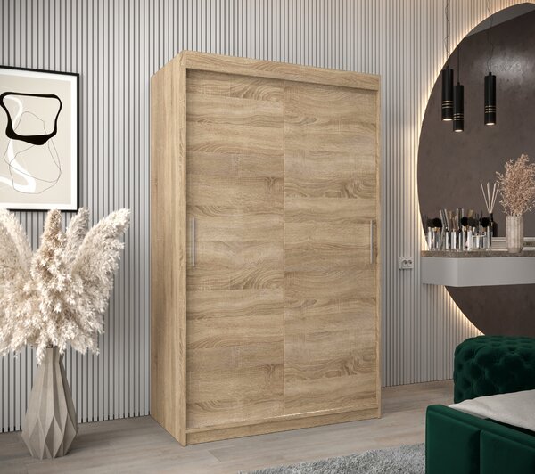 Šatní skříň 120 cm Toki (Dub sonoma + Bílá matná)