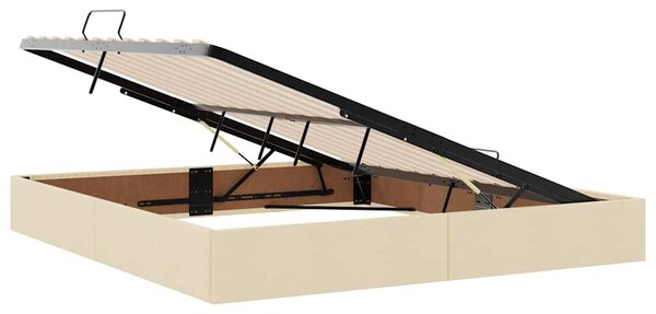 Postel s úložným prostorem a matrací Krémová 160 x 200 cm Samet 3370585
