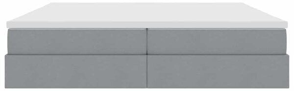 Postel s úložným prostorem a matrací Světle šedá 200 x 200 cm 3370248
