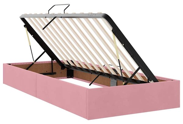 LED postel s úložným prostorem a matrací Růžová 90 x 200 cm 3371312
