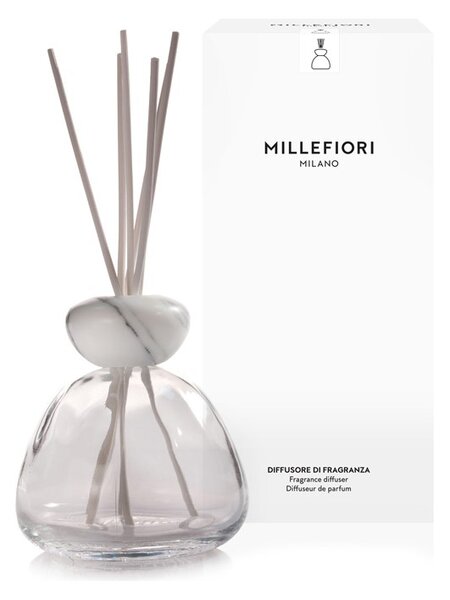 Millefiori Air Design difuzér mramorový vršek čiré sklo bílý