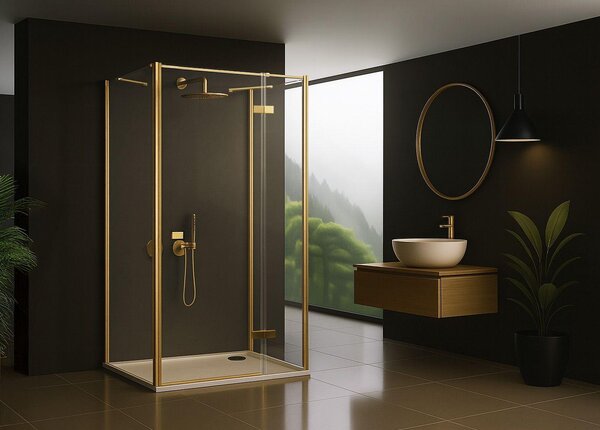 Sprchový Kout Rea Atlas 120X80 Bruch Gold Right
