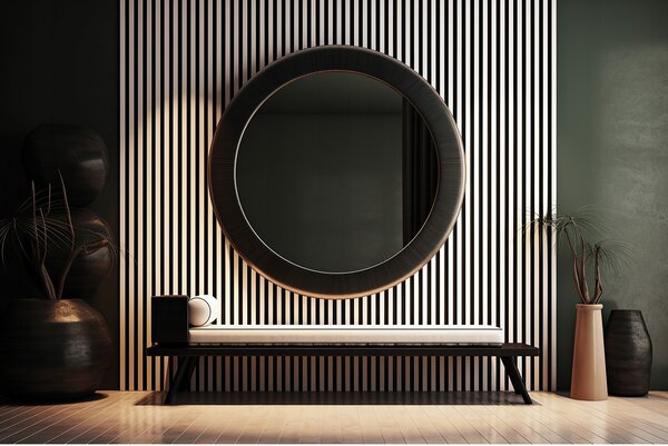 Designový akustický panel - bílá - 16,8 cm - 4 lamely - startovací panel