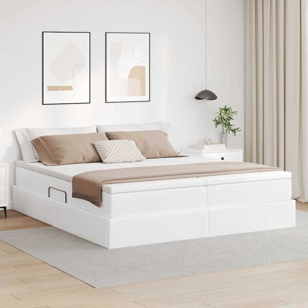 Postel s úložným prostorem a matrací Bílá 180 x 200 cm 3370342